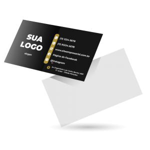 Cartão de Visita 250g Um Lado Couchê 250g 9x5cm Frente: Colorido | Verso: Branco Brilho Frente Personalizado 